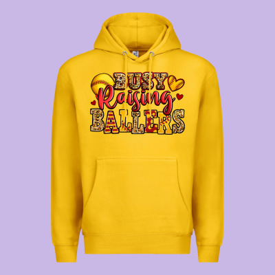Busy Raising Ballers Softball Premium Hoodie Designed By Jasminsmagicworld