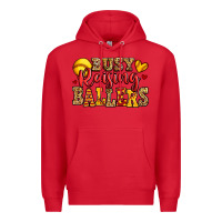 Red busy raising ballers softball Premium Hoodie - Jasminsmagicworld