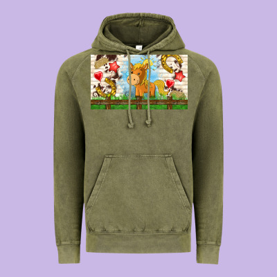 Cute Horse Vintage Hoodie Designed By Tumblerdesignbyshophia