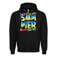 Black summer time Zipper Hoodie - CowhideDigitalArt
