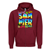 Burgundy summer time Zipper Hoodie - CowhideDigitalArt