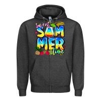 Charcoal Heather summer time Zipper Hoodie - CowhideDigitalArt