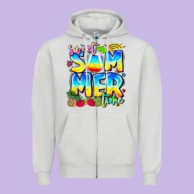 Summer Time Zipper Hoodie Designed By Cowhidedigitalart