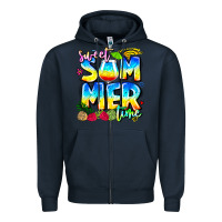 Navy summer time Zipper Hoodie - CowhideDigitalArt