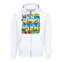 White summer time Zipper Hoodie - CowhideDigitalArt