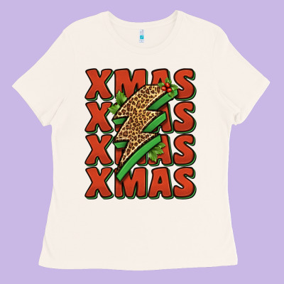 Xmas Lightning Bolt Ladies Tee Designed By Jasminsmagicworld
