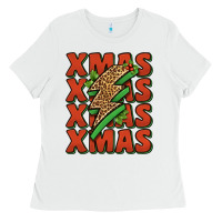 White xmas lightning bolt Ladies Tee - Jasminsmagicworld