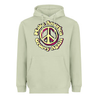Matcha Make America Groovy Again Peace Sign 70S Retro Heavyweight Hoodie - lanVoArt