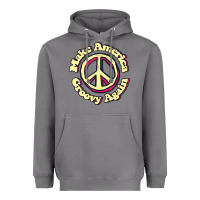 Storm Make America Groovy Again Peace Sign 70S Retro Heavyweight Hoodie - lanVoArt