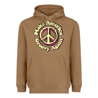 Toasted Coconut Make America Groovy Again Peace Sign 70S Retro Heavyweight Hoodie - lanVoArt