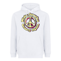 White Make America Groovy Again Peace Sign 70S Retro Heavyweight Hoodie - lanVoArt