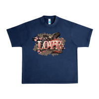 Navy Love America 4th of july Urban Heavy Tee - HowdyJamesFarm