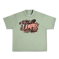 Oil Green Love America 4th of july Urban Heavy Tee - HowdyJamesFarm