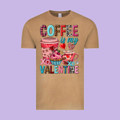 Coffee Is My Valentine Valentine's Day Vintage Tee Designed By Howdyjamesfarm
