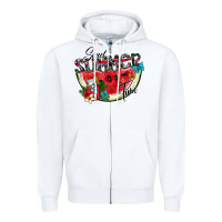 White sweet summer time Zipper Hoodie - CowhideDigitalArt