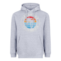 Heather Grey Oceanside California Ca Vintage Retro 70S Heavyweight Hoodie - lanVoArt