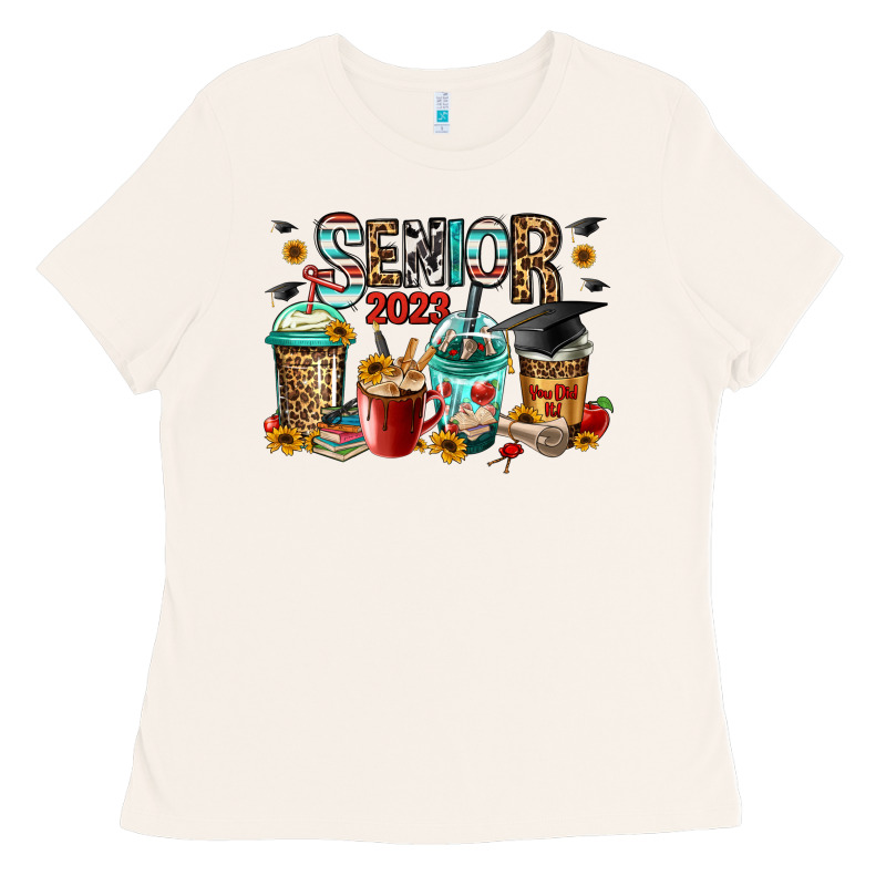 Senior 2023 Coffee Cups Ladies Tee by Jasminsmagicworld | Teevron