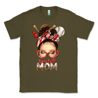 Army Green Baseball Mom Messy Bun Classic Tee - texasbilliewilder