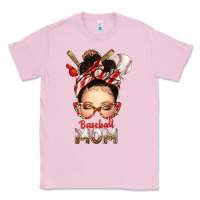 Bubblegum Pink Baseball Mom Messy Bun Classic Tee - texasbilliewilder