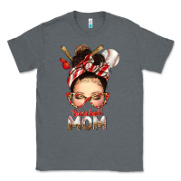 Charcoal Heather Baseball Mom Messy Bun Classic Tee - texasbilliewilder