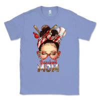 Colony Blue Baseball Mom Messy Bun Classic Tee - texasbilliewilder