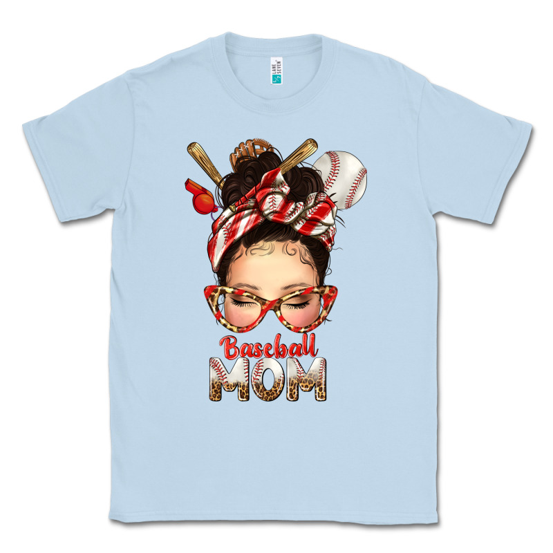 Baseball Mom Messy Bun Classic Tee by texasbilliewilder | Teevron