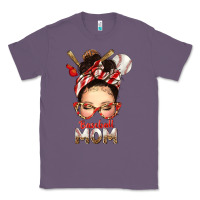 Lavender Baseball Mom Messy Bun Classic Tee - texasbilliewilder