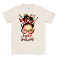 Natural Baseball Mom Messy Bun Classic Tee - texasbilliewilder