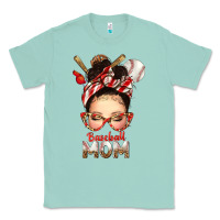 Seafoam Baseball Mom Messy Bun Classic Tee - texasbilliewilder