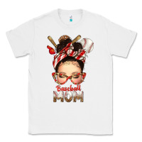 White Baseball Mom Messy Bun Classic Tee - texasbilliewilder