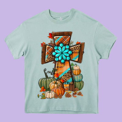 Fall Cross Heavy Core Tee Designed By Bundleandbundleshop