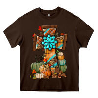 Chocolate Brown fall cross Heavy Core Tee - BundleAndBundleShop