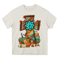 Cream fall cross Heavy Core Tee - BundleAndBundleShop