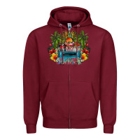 Burgundy Summer Zipper Hoodie - CowhideDigitalArt