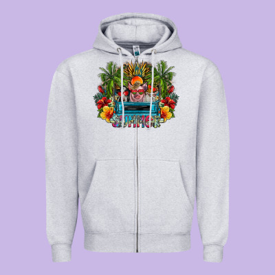 Summer Zipper Hoodie Designed By Cowhidedigitalart