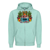 Seafoam Summer Zipper Hoodie - CowhideDigitalArt