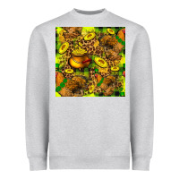 Heather Grey St. Patrick's Chicken With Pot Of Gold Heavyweight Sweatshirt - FaDigitalArtStudio