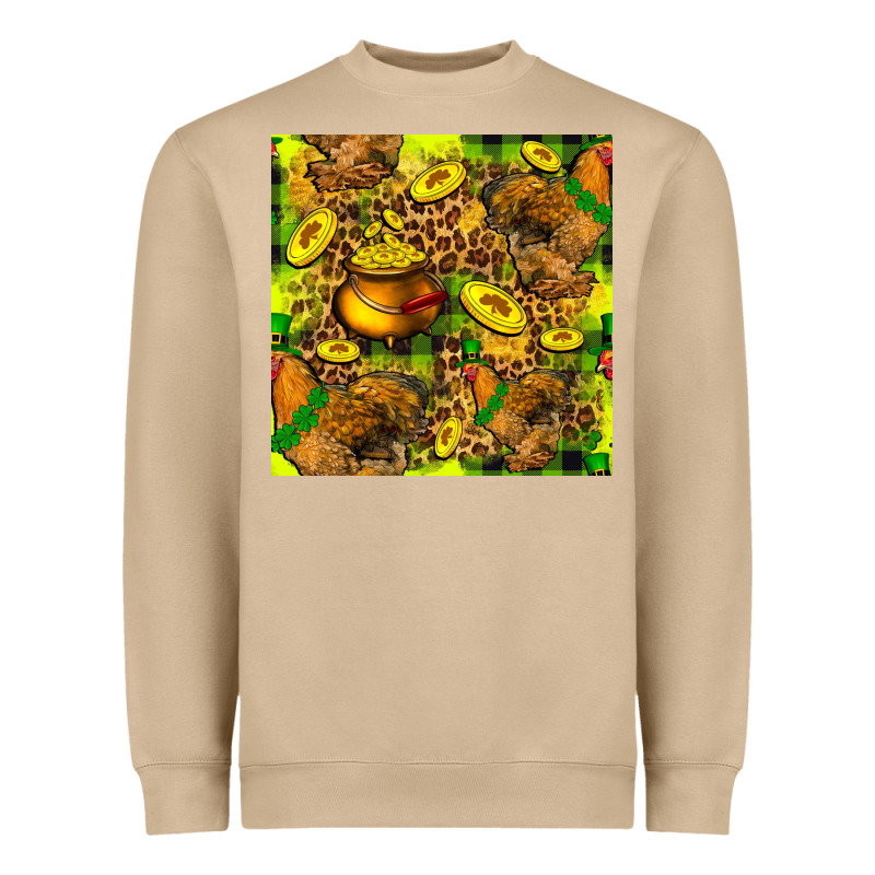 St. Patrick's Chicken With Pot Of Gold Heavyweight Sweatshirt by FaDigitalArtStudio | Teevron