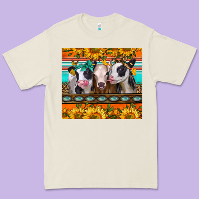 Heifers And Sunflowers Premium Tee Designed By Jasminsmagicworld