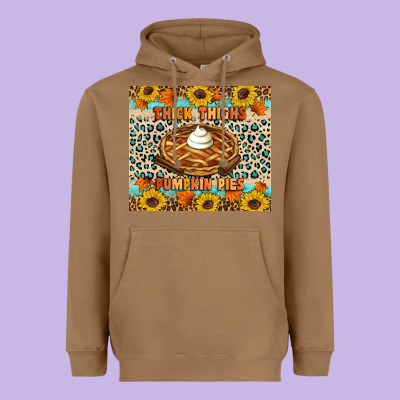 Thick Thighs Pumpkin Pies Heavyweight Hoodie Designed By Artiststas