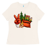 Bone christmas santa claus peace hand Ladies Tee - Jasminsmagicworld