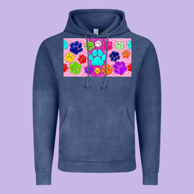 Paw Print Vintage Hoodie Designed By Tumblerdesignbyshophia