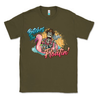 Army Green Bitches be floatin' skeleton summer Classic Tee - NancyCooperArtShop