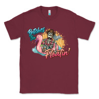 Burgundy Bitches be floatin' skeleton summer Classic Tee - NancyCooperArtShop