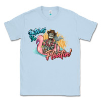 Dusty Blue Bitches be floatin' skeleton summer Classic Tee - NancyCooperArtShop