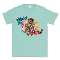 Seafoam Bitches be floatin' skeleton summer Classic Tee - NancyCooperArtShop