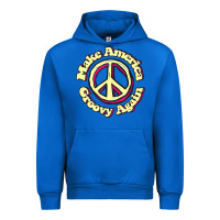 Cobalt Make America Groovy Again Peace Sign 70S Retro Urban Hoodie - lanVoArt