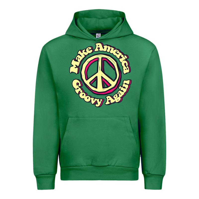 Make America Groovy Again Peace Sign 70s Retro Urban Hoodie by lanVoArt | Teevron