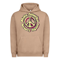 Pigment Burro Make America Groovy Again Peace Sign 70S Retro Urban Hoodie - lanVoArt