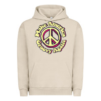 Pigment French Oak Make America Groovy Again Peace Sign 70S Retro Urban Hoodie - lanVoArt